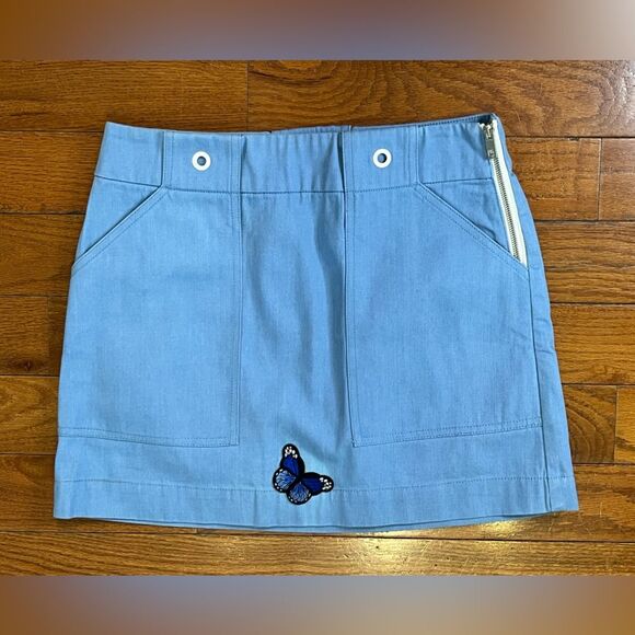 rag & bone Dresses & Skirts - Rag & Bone Wades Mini Skirt Blue Women's 4 Utility Zip Cotton Structured